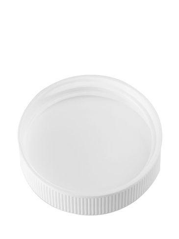 White PP plastic 38-400 ribbed skirt lid with foam liner