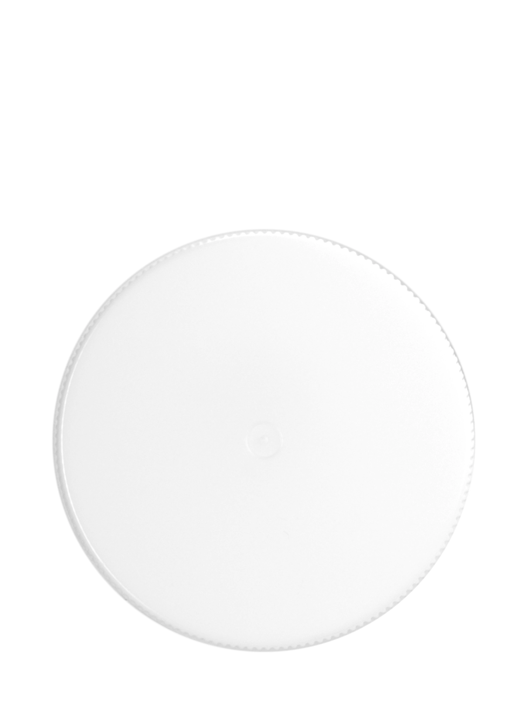 White PP Plastic 38-400 Ribbed Skirt Lid – L196WHP1