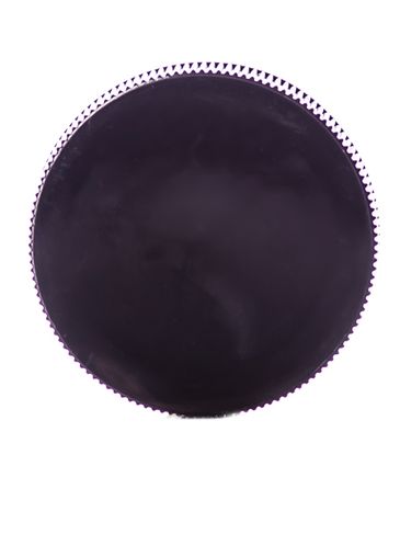 Black PP plastic 38-400 ribbed skirt lid with unprinted pressure sensitive (PS) liner