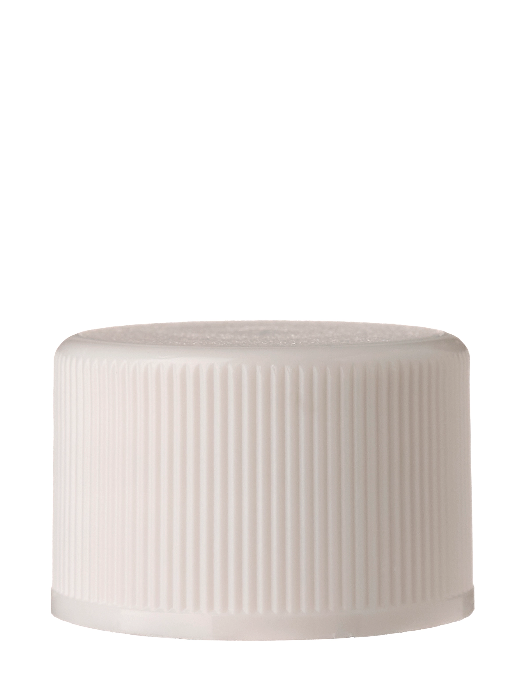 White PP Plastic 20-410 Ribbed Skirt Plug Seal Lid – L1981WH