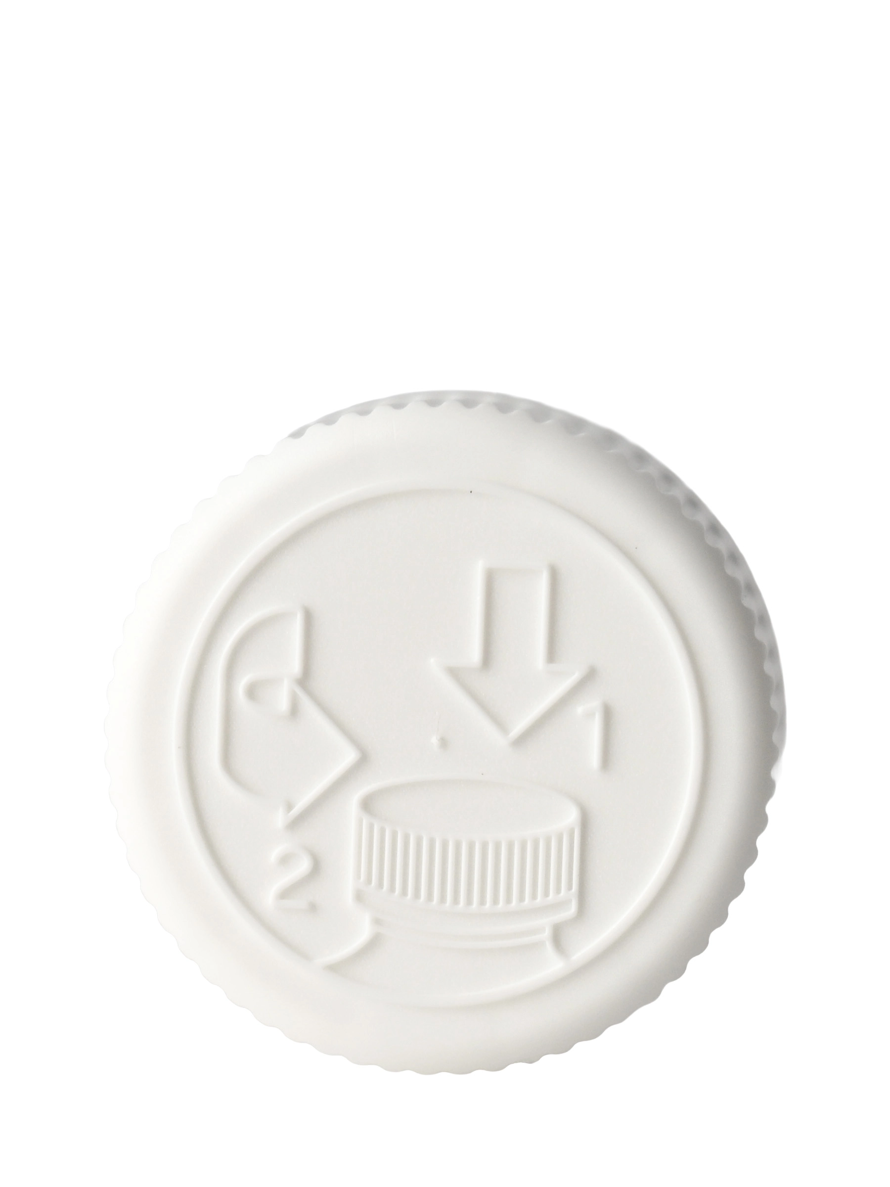 White PP Plastic 24-400 Child-Resistant Pictorial Lid – L19842WHH194