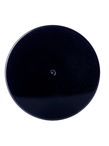 Black PP plastic 38-400 smooth skirt lid with unprinted heat induction seal (HIS) liner (for PET and PVC containers only)