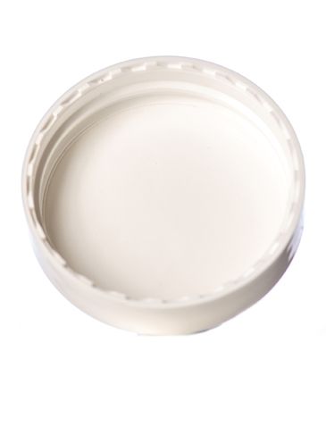 White PP plastic 40-400 dome lid with foam liner