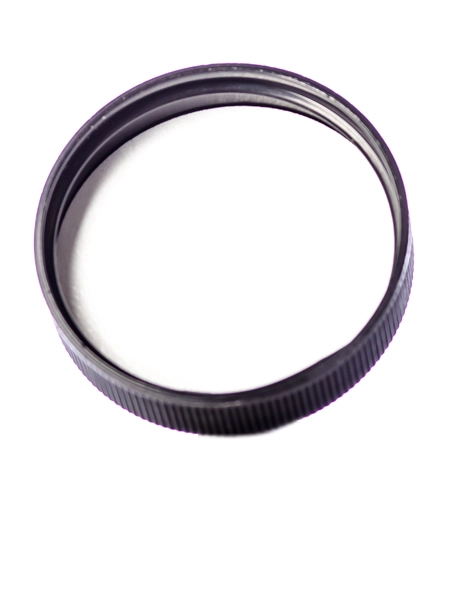 Black PP Plastic 45-400 Ribbed Skirt Lid – L205B