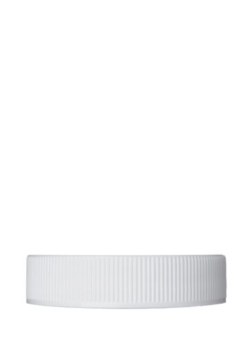 White PP plastic 45-400 ribbed skirt lid with foam liner
