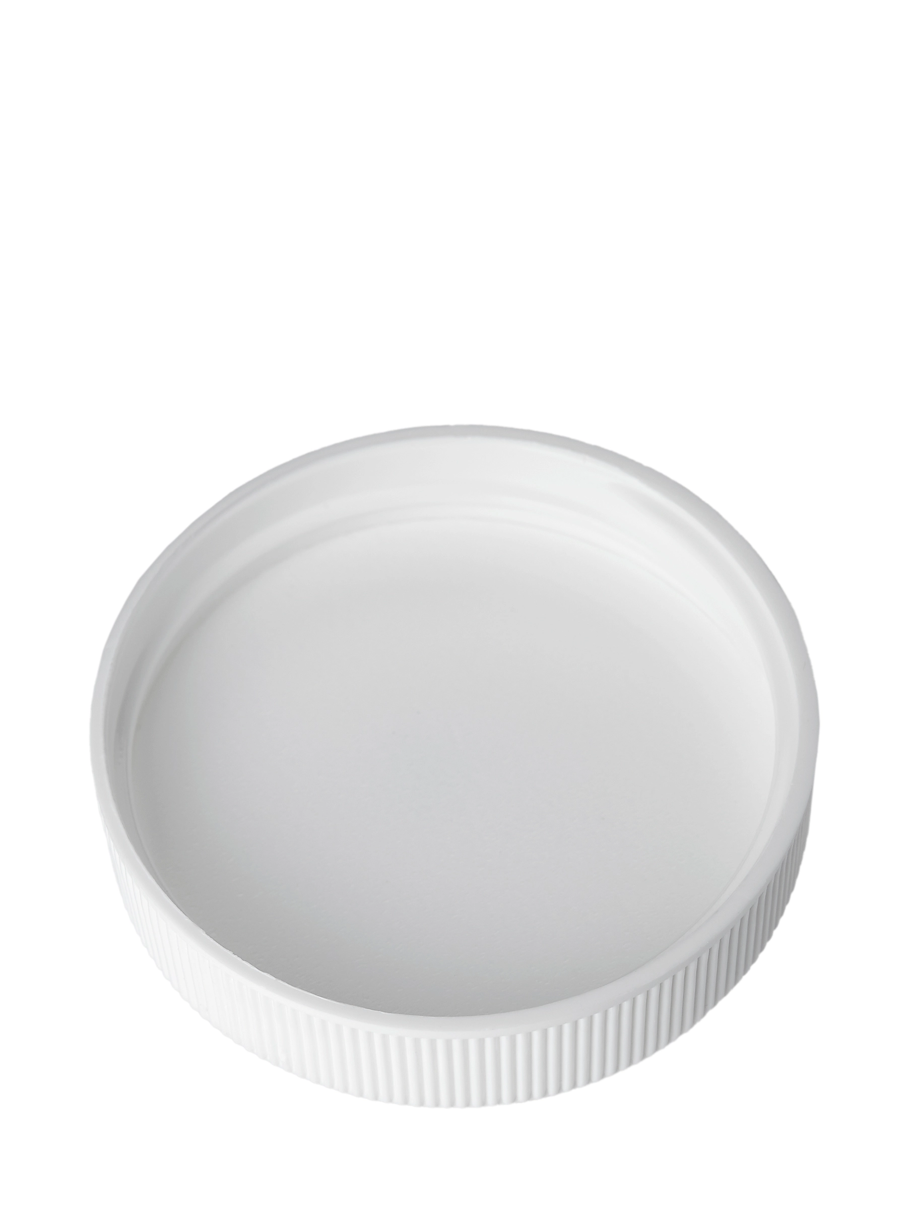 White PP Plastic 45-400 Ribbed Skirt Lid – L205WHF1