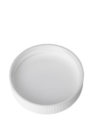 White PP plastic 45-400 ribbed skirt lid with foam liner