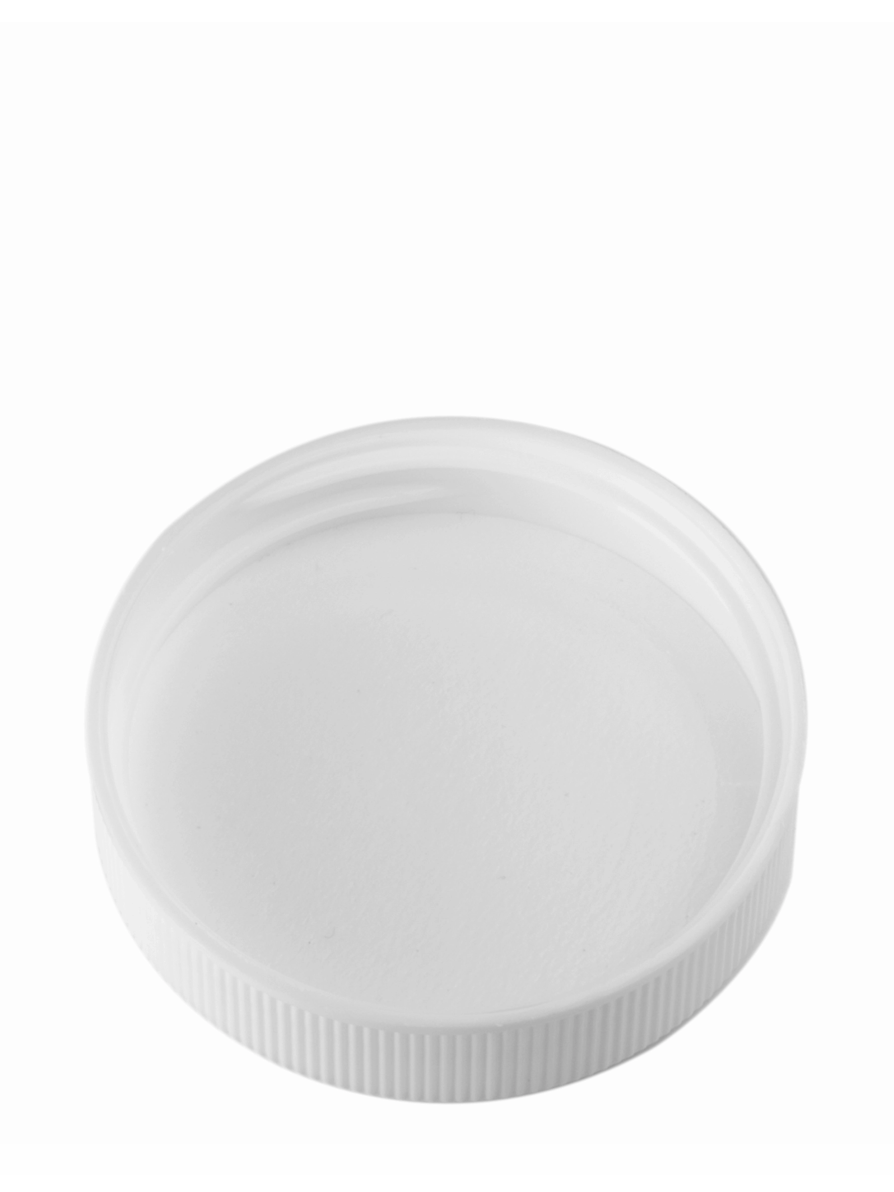 White PP Plastic 45-400 Ribbed Skirt Lid – L205WHP1