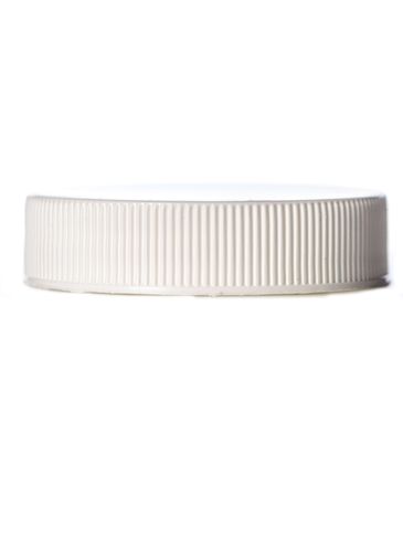 White PP plastic 43-400 ribbed skirt lid with foam liner