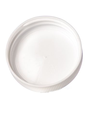 White PP plastic 45-400 ribbed skirt unlined lid