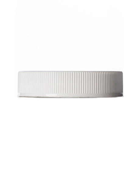 White PP Plastic 45-400 Ribbed Skirt Lid – L207PL