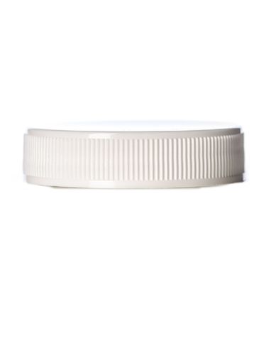 White PP plastic 45-400 ribbed skirt lid with foam liner