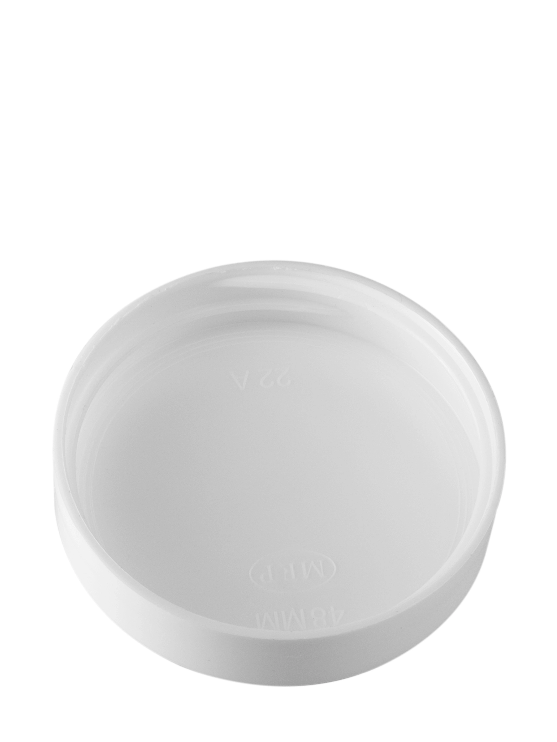White PP Plastic 48-400 Smooth Skirt Unlined Lid – L208WH