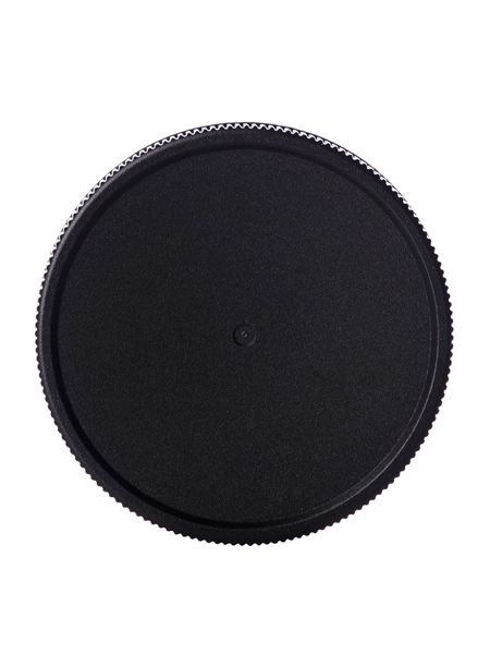Black PP Plastic 48-400 Ribbed Skirt Lid – L210B