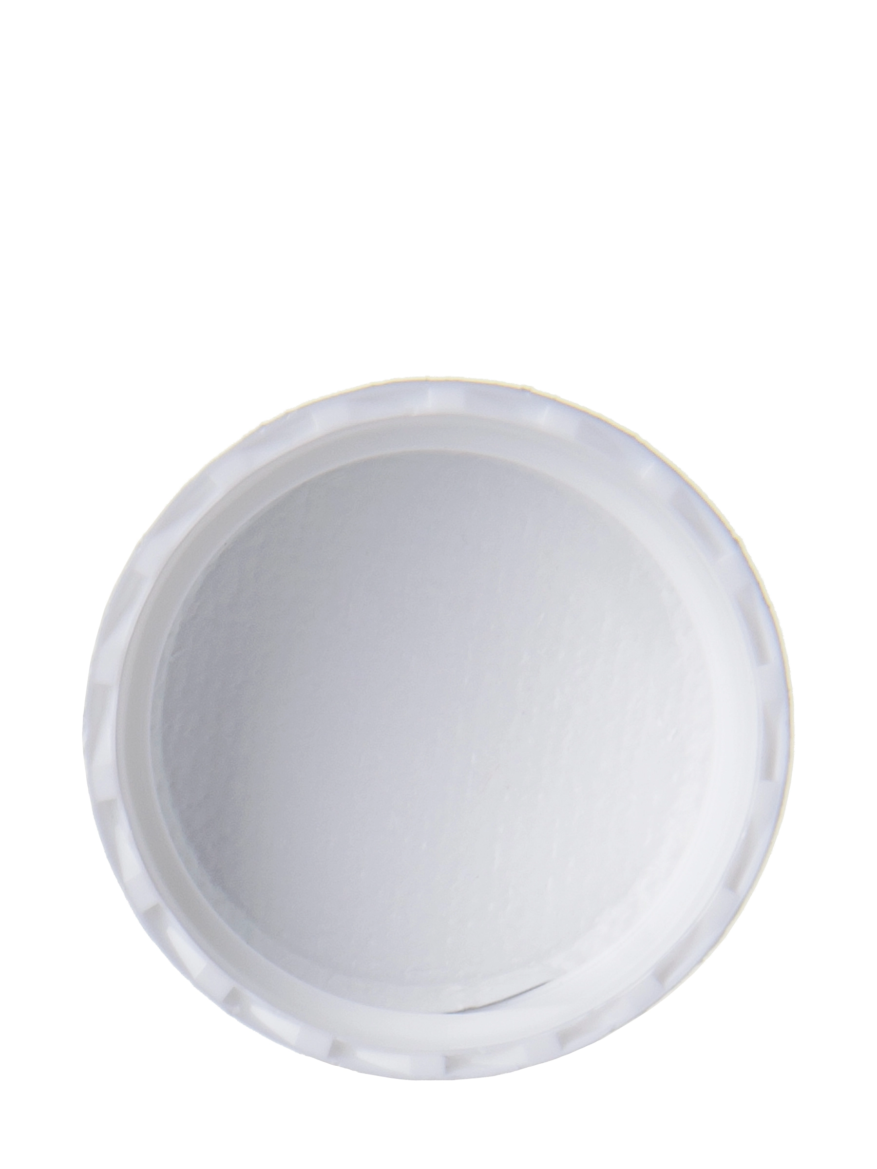 White PP Plastic 24-410 Smooth Skirt Disc Top Lid – L2128WHP4