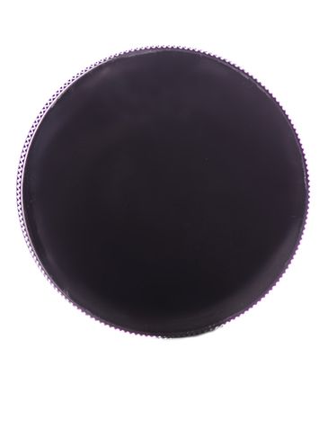 Black PP plastic 53-400 ribbed skirt lid with printed universal heat induction seal (HIS) liner