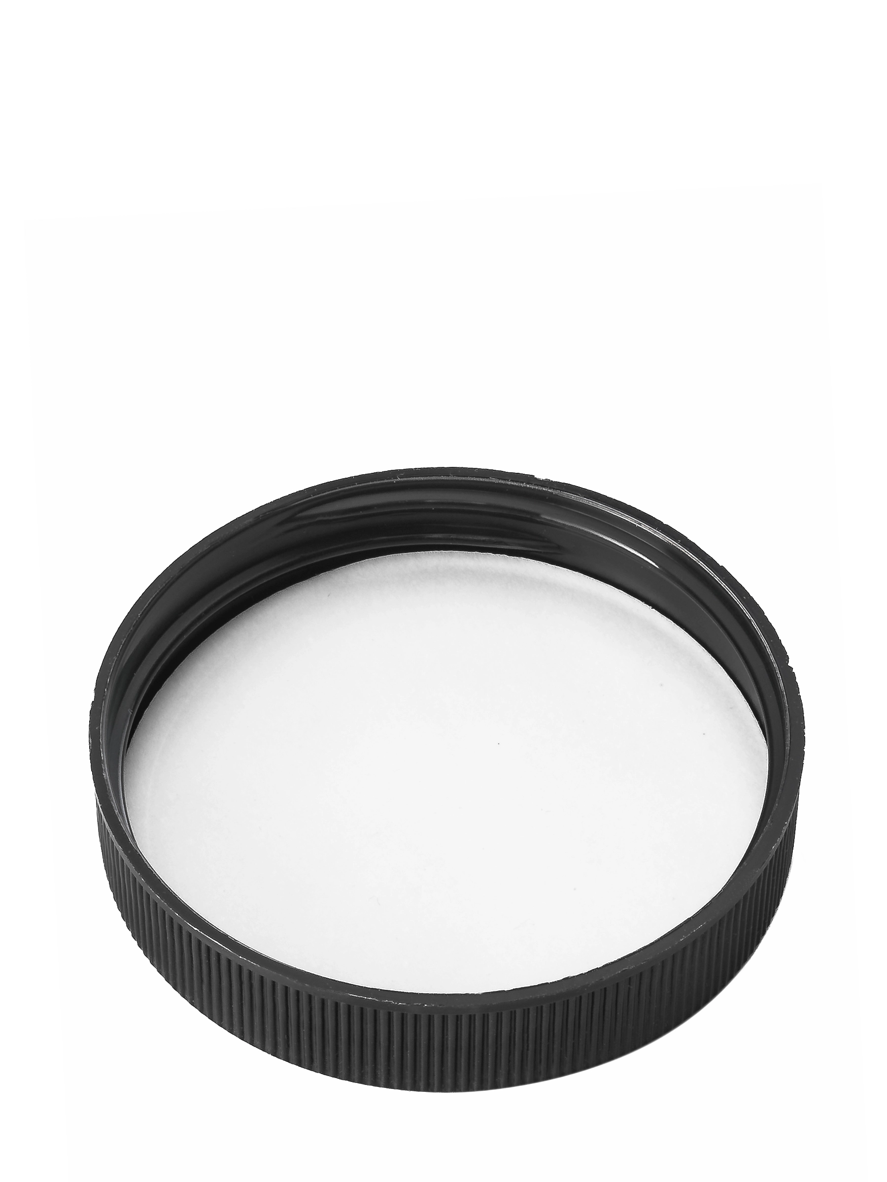 Black PP Plastic 53-400 Ribbed Skirt Lid – L214BKP2