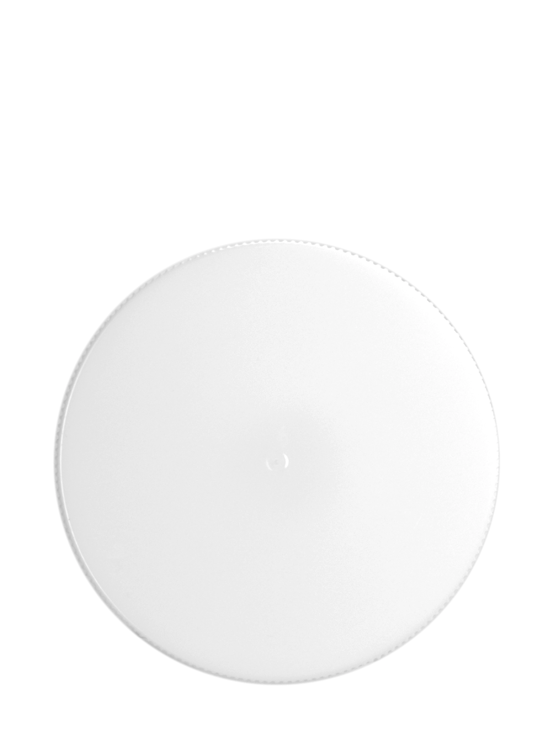 White PP Plastic 53-400 Ribbed Skirt Lid – L214WHF1