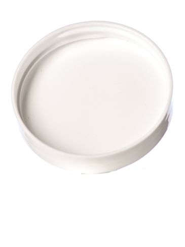 White PP plastic 53-400 smooth skirt lid with foam liner