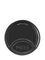 Black PP plastic 20-410 smooth skirt disc top lid with unprinted pressure sensitive (PS) liner