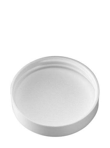 White PP plastic 53-400 smooth skirt lid with unprinted pressure sensitive (PS) liner