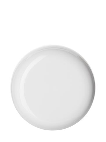 White PP plastic 53-400 dome lid with foam liner