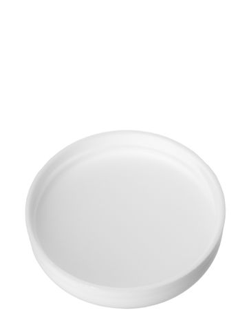 White PP plastic 53-400 dome lid with foam liner