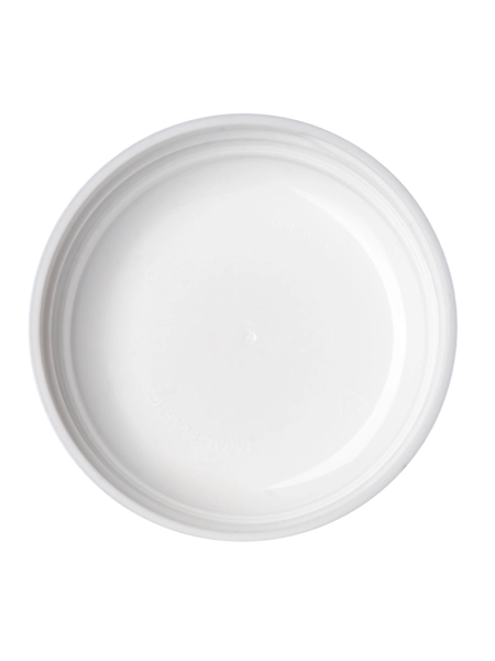 White PP Plastic 58-400 Unlined Dome Lid – L225T
