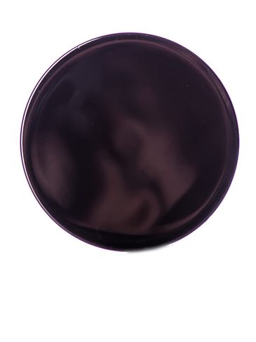 Black PP plastic 58-400 smooth skirt lid with printed pressure sensitive (PS) liner