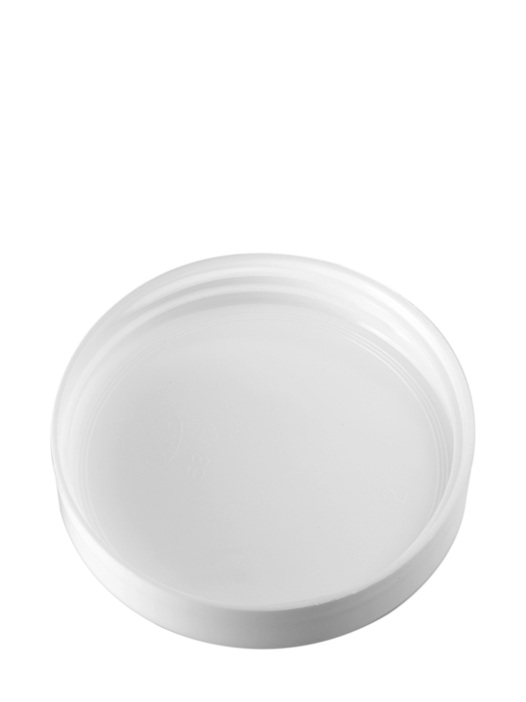 White PP Plastic 58-400 Smooth Skirt Unlined Lid – L226WH