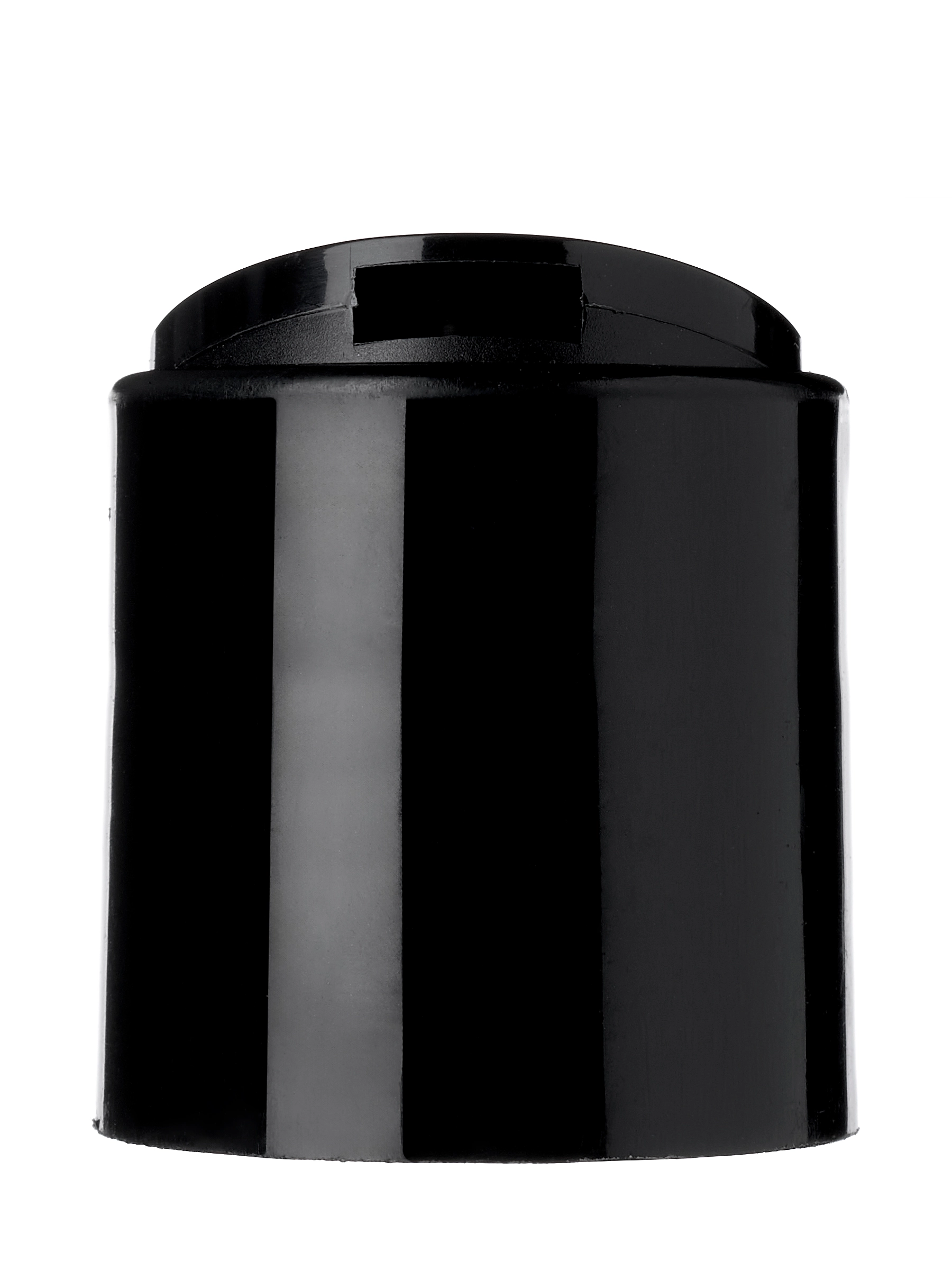 Black 100% PCR PP Plastic 24-410 Smooth Skirt Disc Top Lid – L2279BKP4PCR100