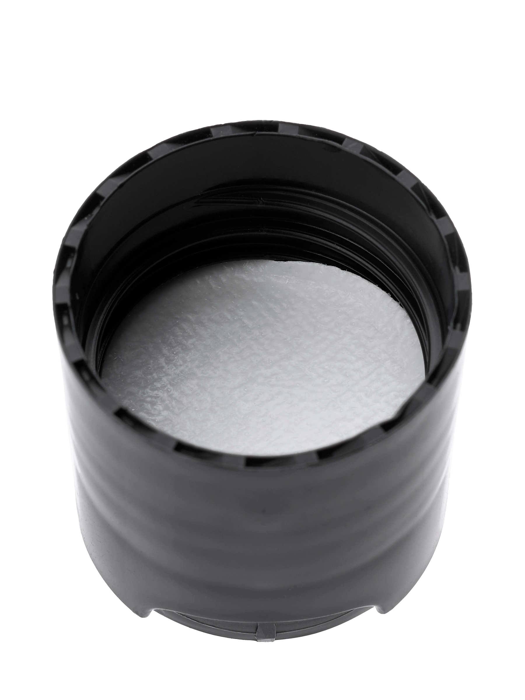 Black 100% PCR PP Plastic 24-410 Smooth Skirt Disc Top Lid – L2279BKP4PCR100