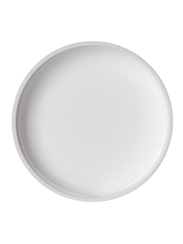 White PP plastic 58-400 smooth skirt unlined lid