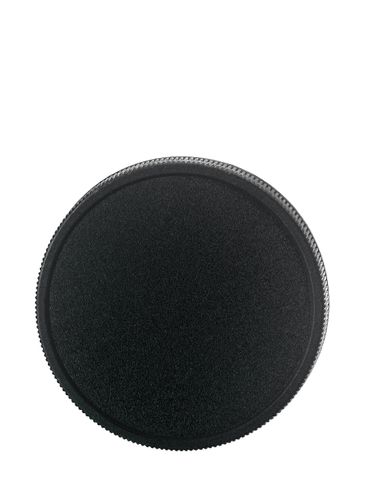 Black PP plastic 58-400 ribbed skirt unlined lid