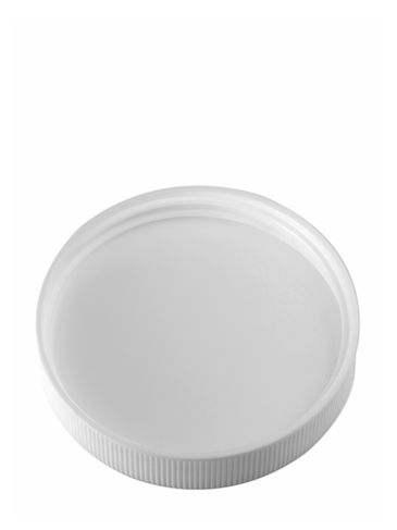 White PP plastic 58-400 ribbed skirt lid with foam liner