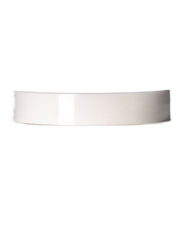 White PP plastic 58-400 smooth skirt lid with foam liner