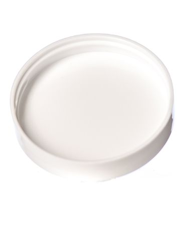 White PP plastic 58-400 smooth skirt lid with foam liner