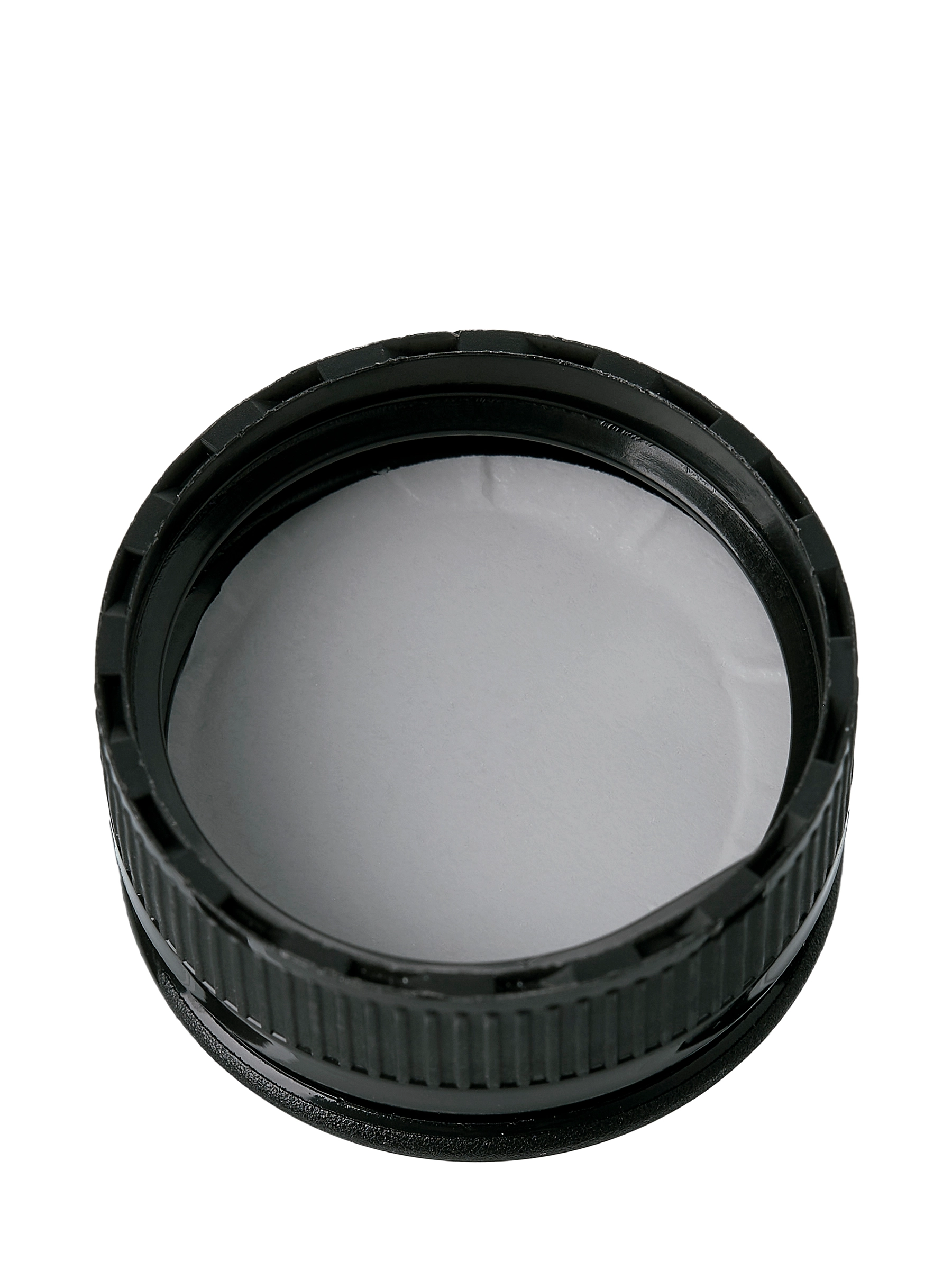 Black PP Plastic 28-400 Ribbed Skirt Hinged Flip Top Snap Dispensing Lid – L2303BKP1