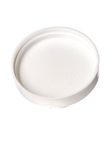 White PP plastic 58-400 smooth skirt lid with unprinted pressure sensitive (PS) liner