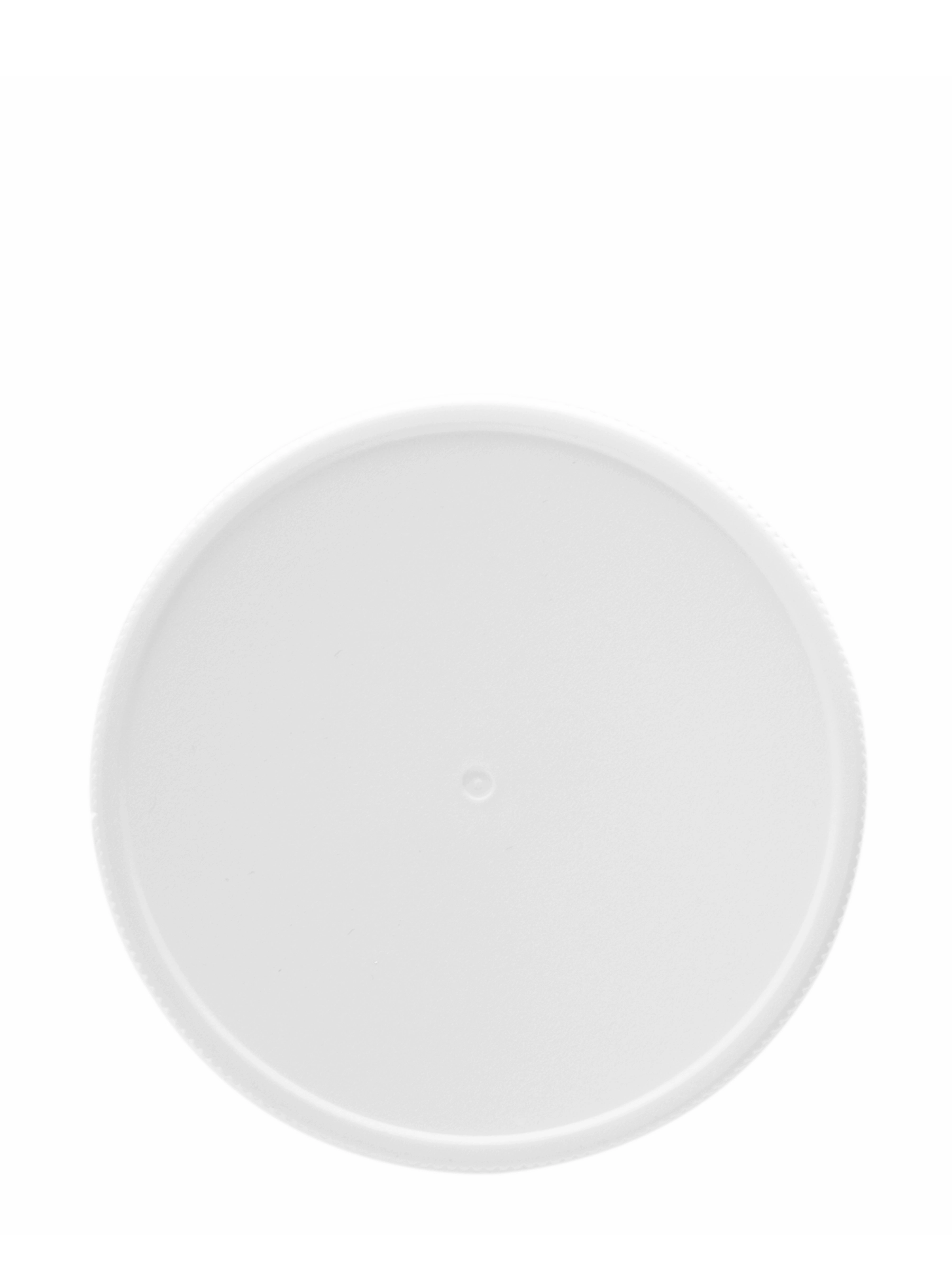 White PP Plastic 63-400 Ribbed Skirt Lid – L233WHF2