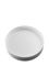 White PP plastic 63-400 ribbed skirt lid with foam liner