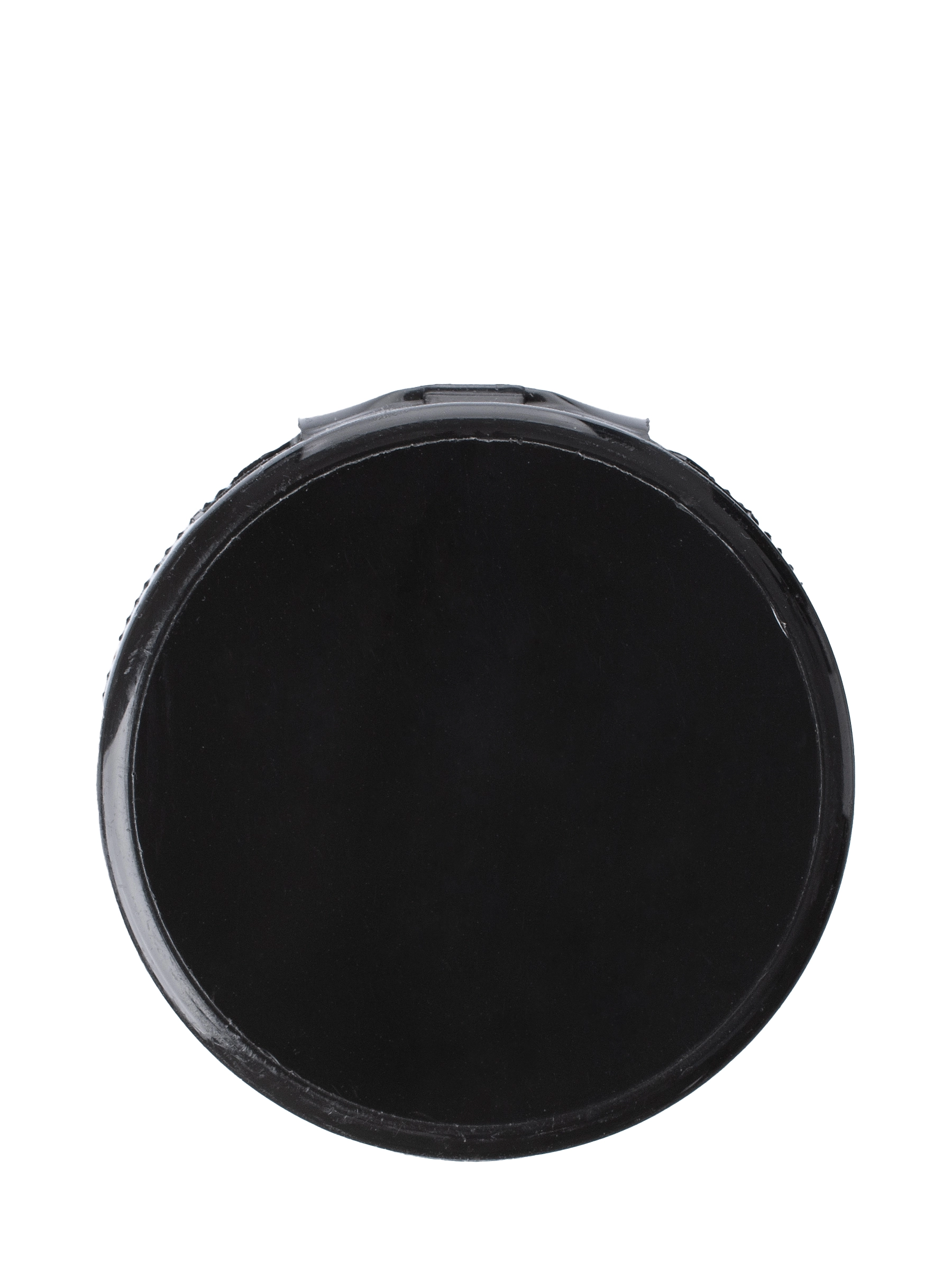 Black PP Plastic 38-400 Ribbed Skirt Hinged Flip Top Snap Dispensing Lid – L2342BKP4