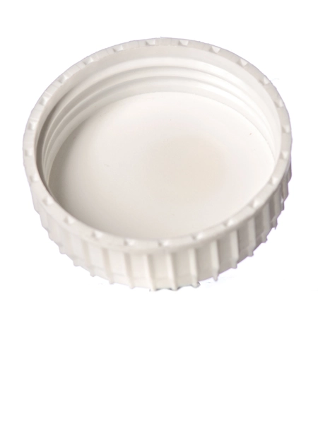 White PP Plastic 63-485 Ribbed Skirt Lid – L236R