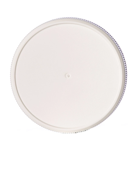 White PP Plastic 63-400 Ribbed Skirt Lid – L237