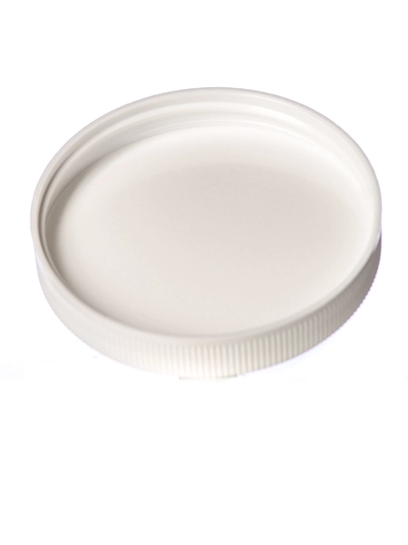 White PP Plastic 63-400 Ribbed Skirt Lid – L237
