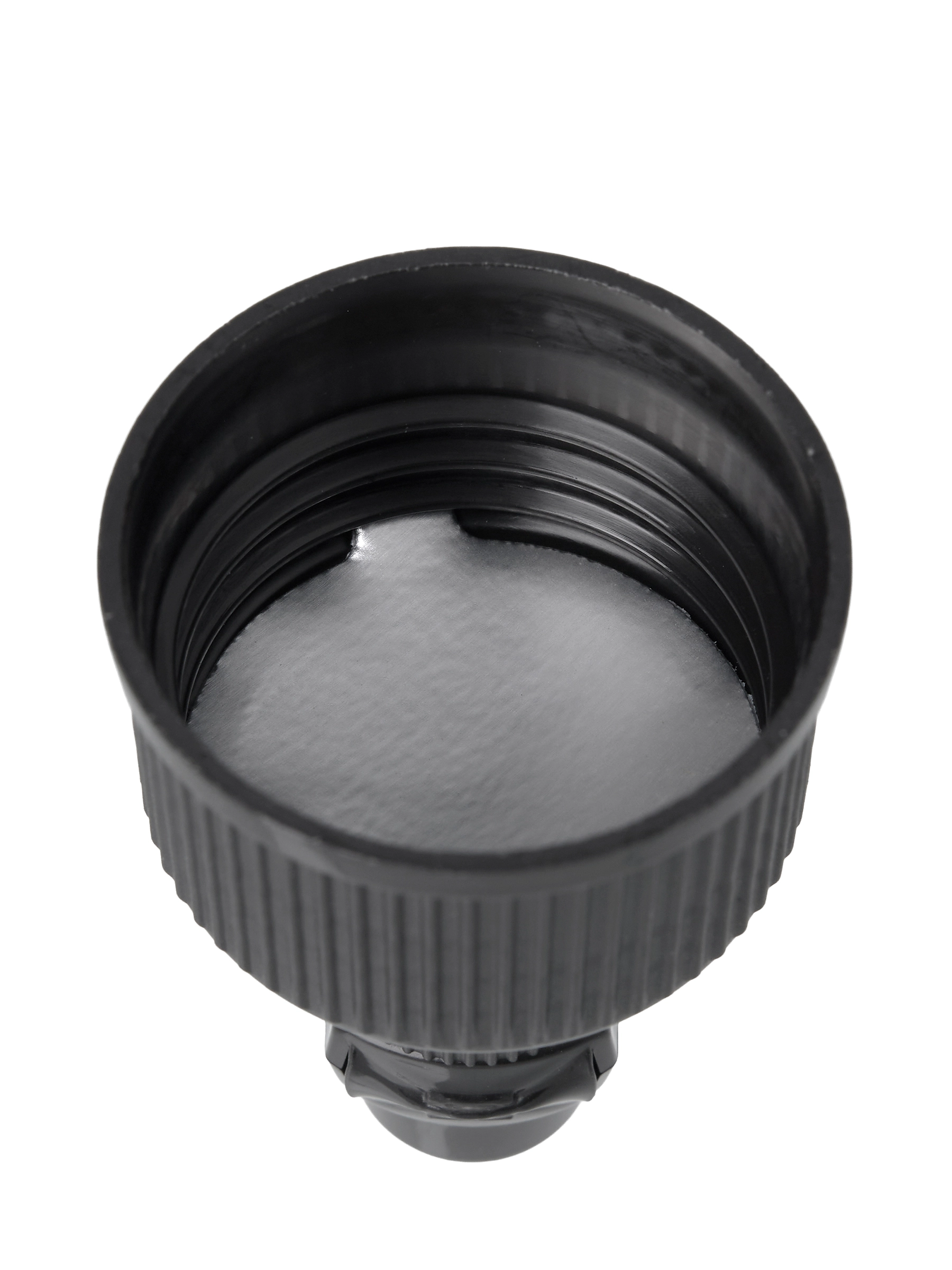 Black PP Plastic 28-410 Ribbed Skirt Flip Top Snap Dispensing Lid – L2380BKH28