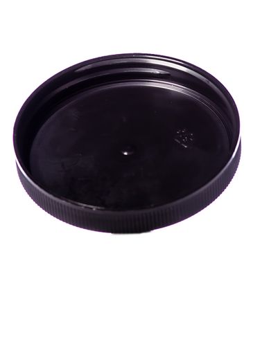 Black PP plastic 70-400 ribbed skirt unlined lid