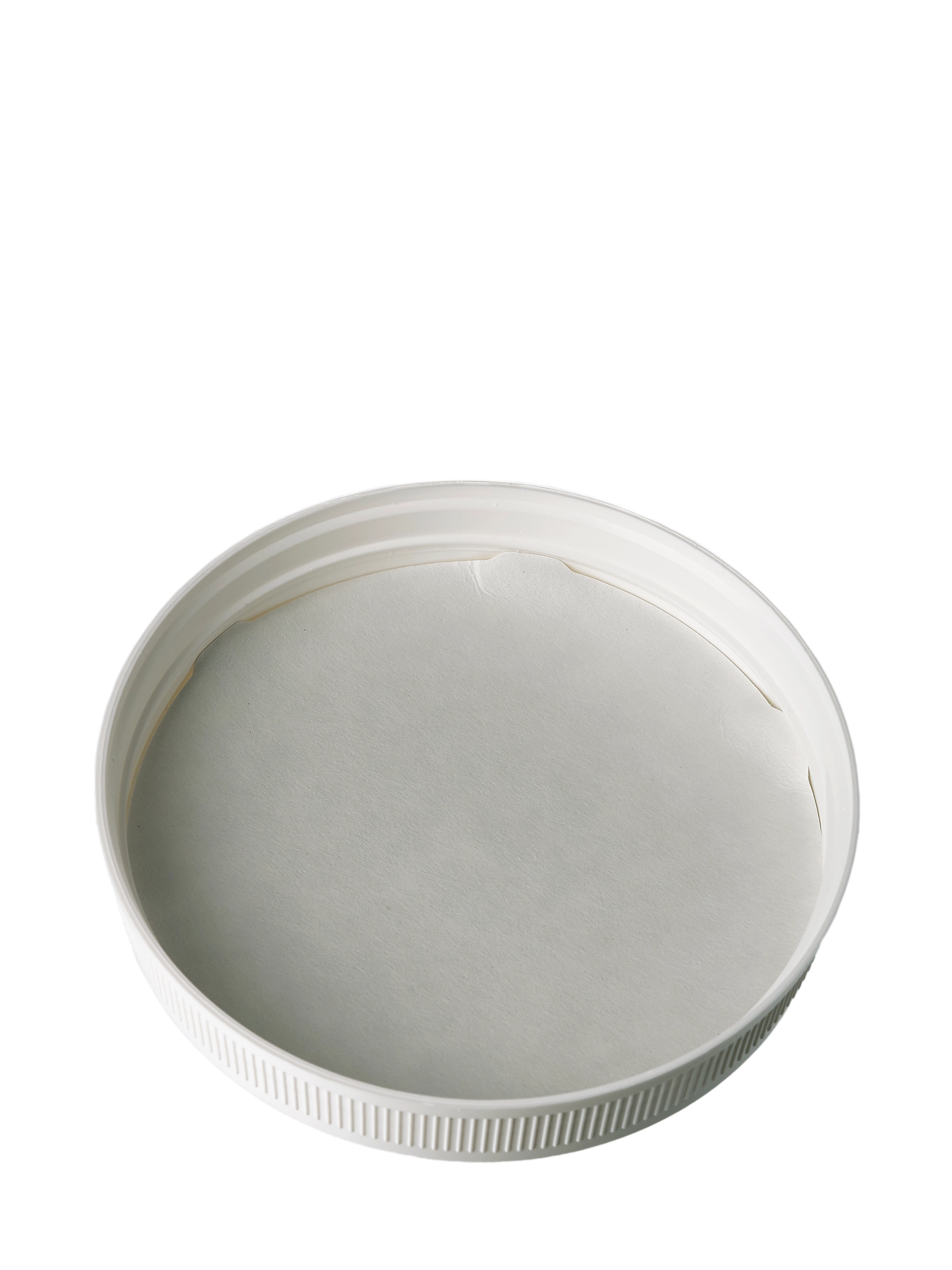 White PP Plastic 120-400 Ribbed Matte Deep Skirt Taper Stack Lid – L2392WHH34