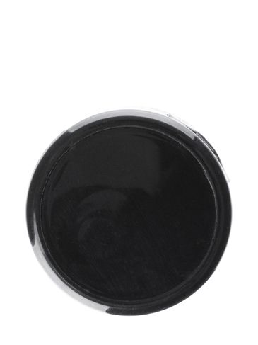 Black PP plastic 38-400 ribbed skirt hinged flip top snap unlined dispensing lid  (0.375 inch orifice)