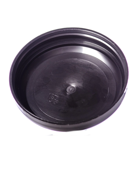 Black PP Plastic 70-400 Unlined Dome Lid – L239UB